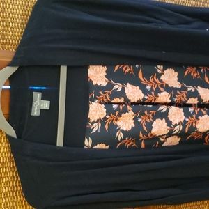 Mixed material open cardigan